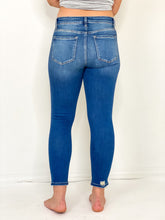 Load image into Gallery viewer, Unless You're Blue Mid Rise Crop Skinny Jean