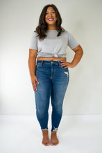 Load image into Gallery viewer, Unless You're Blue Mid Rise Crop Skinny Jean