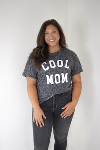 COOL MOM Leopard Graphic Tee