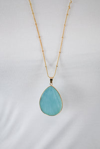 Milly Teardrop Stone Pendant Necklace