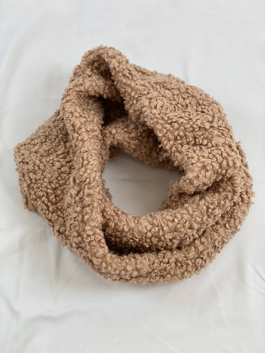 Brown Teddy Fur Infinity Scarf