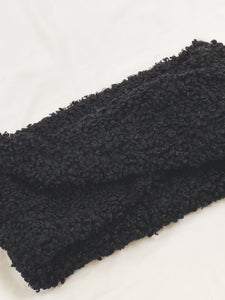 Black Teddy Fur Infinity Scarf