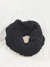 Load image into Gallery viewer, Black Teddy Fur Infinity Scarf
