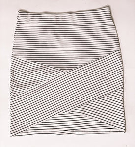 Criss Cross Mini Skirt B&W