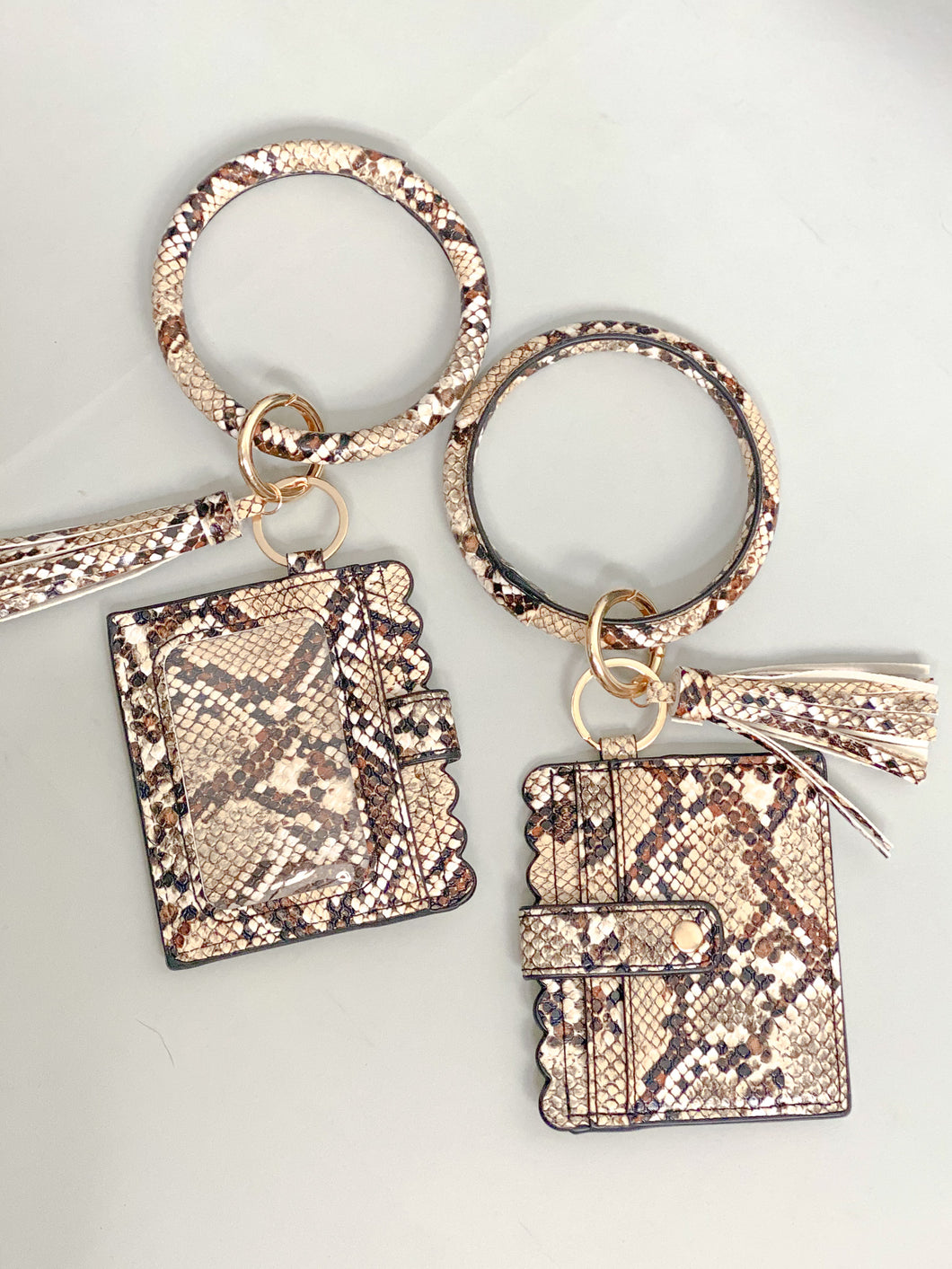 Snake Skin Cardholder Keychain Bracelet