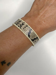 Python Faux Leather Cuff Bracelet