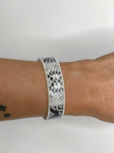 Python Faux Leather Cuff Bracelet