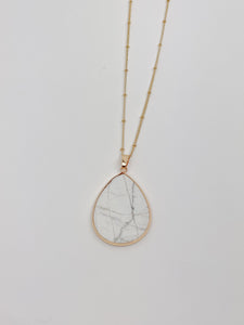 Milly Teardrop Stone Pendant Necklace