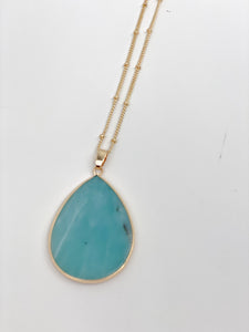 Milly Teardrop Stone Pendant Necklace