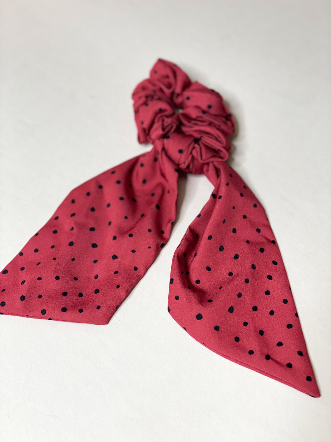 Merlot Polka Dot Scrunchie Scarf