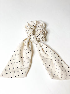 Ivory Polka Dot Scrunchie Scarf