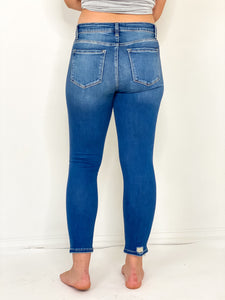 Unless You're Blue Mid Rise Crop Skinny Jean